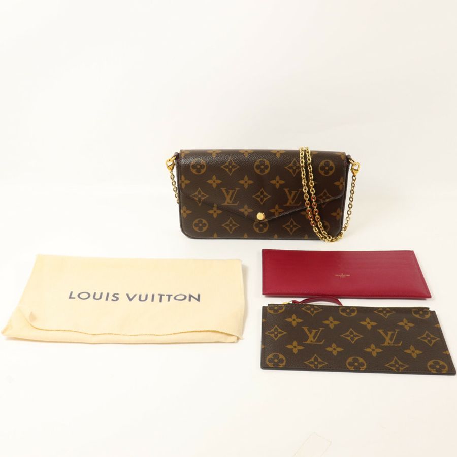 LOUIS VUITTON Monogram Felicie Pochette鏈帶肩背袋-9