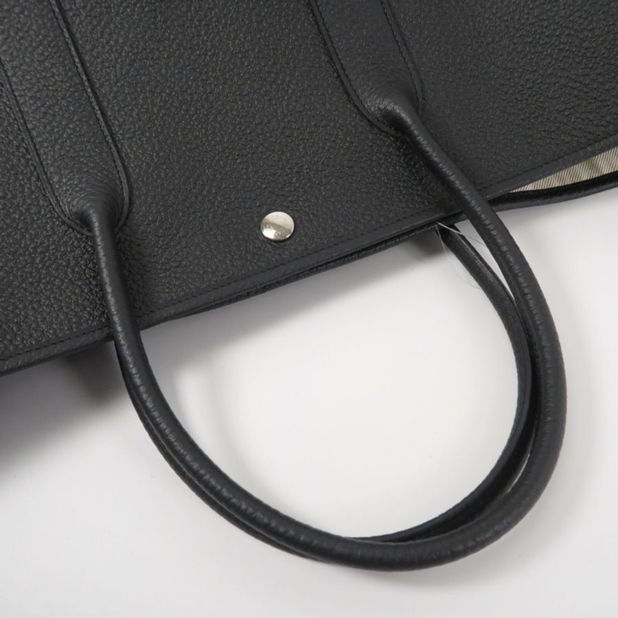 HERMES Country皮革Garden Party PM手挽袋Noir-6
