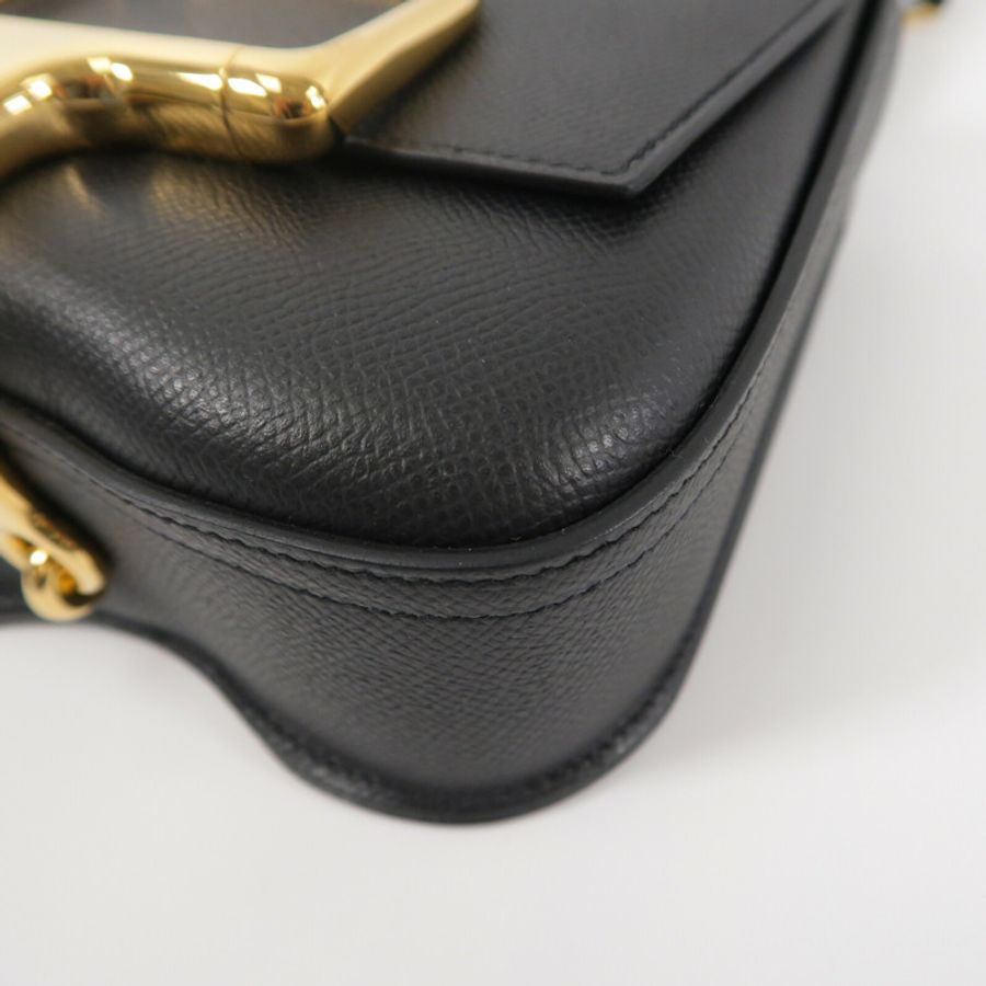 HERMES Epsom皮革Della Cavalleria Mini肩背袋Noir-12
