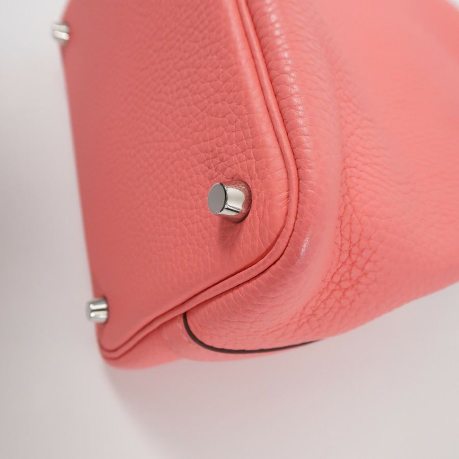 HERMES Clemence皮革Picotin PM手挽袋Rose Lipstick-12
