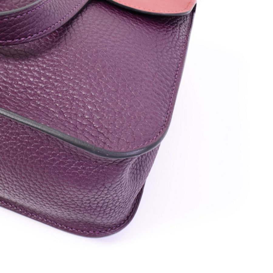 HERMES Clemence皮革Halzan 25手挽肩背兩用袋Cassis/Grenat-10