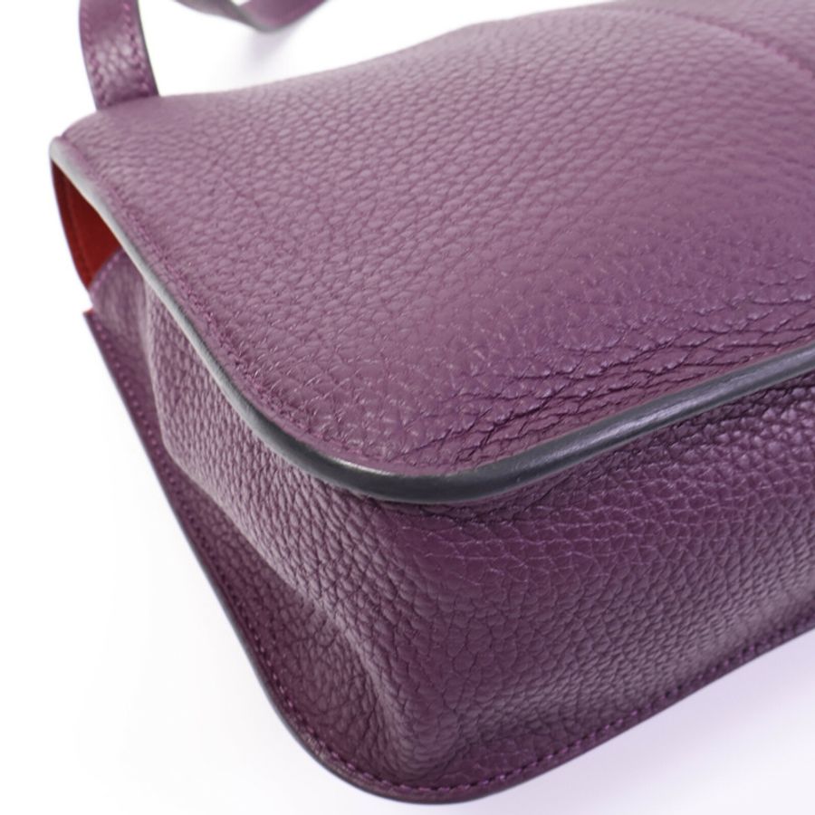 HERMES Clemence皮革Halzan 25手挽肩背兩用袋Cassis/Grenat-13