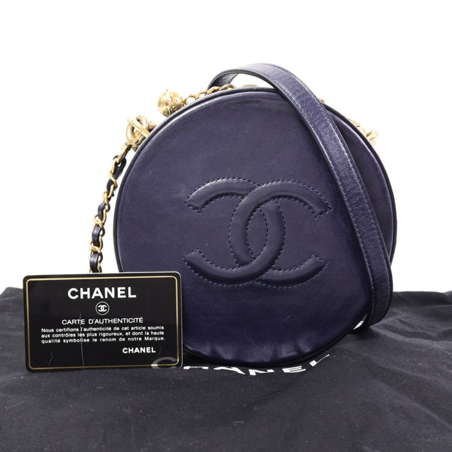 CHANEL 牛皮皮革Round Clutch With Chain肩背袋-9