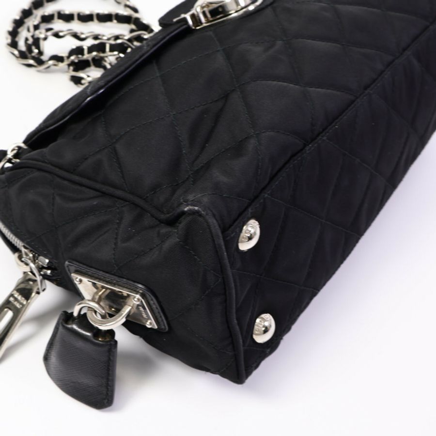 PRADA 尼龍Shoulder Bag鏈帶肩背袋-10