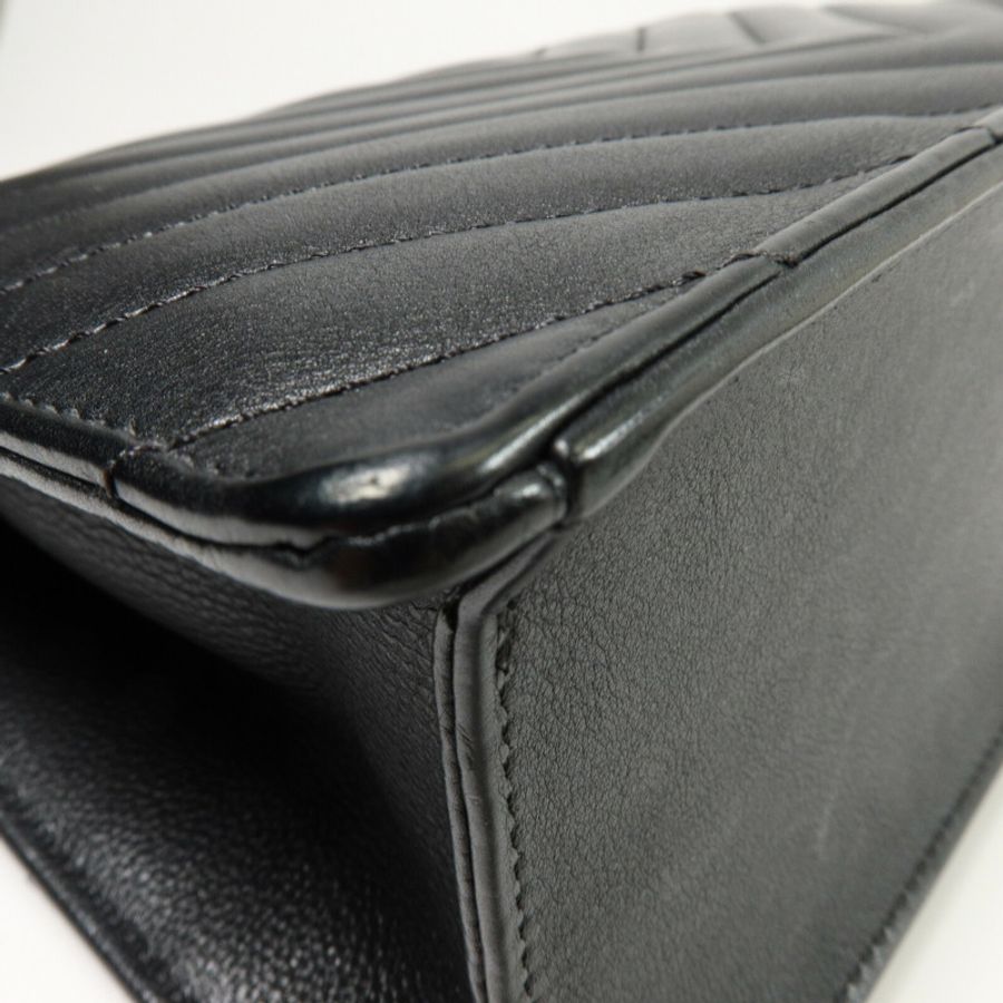 CHANEL 牛皮皮革Large Chevron Flap Bag鏈帶肩背袋-15