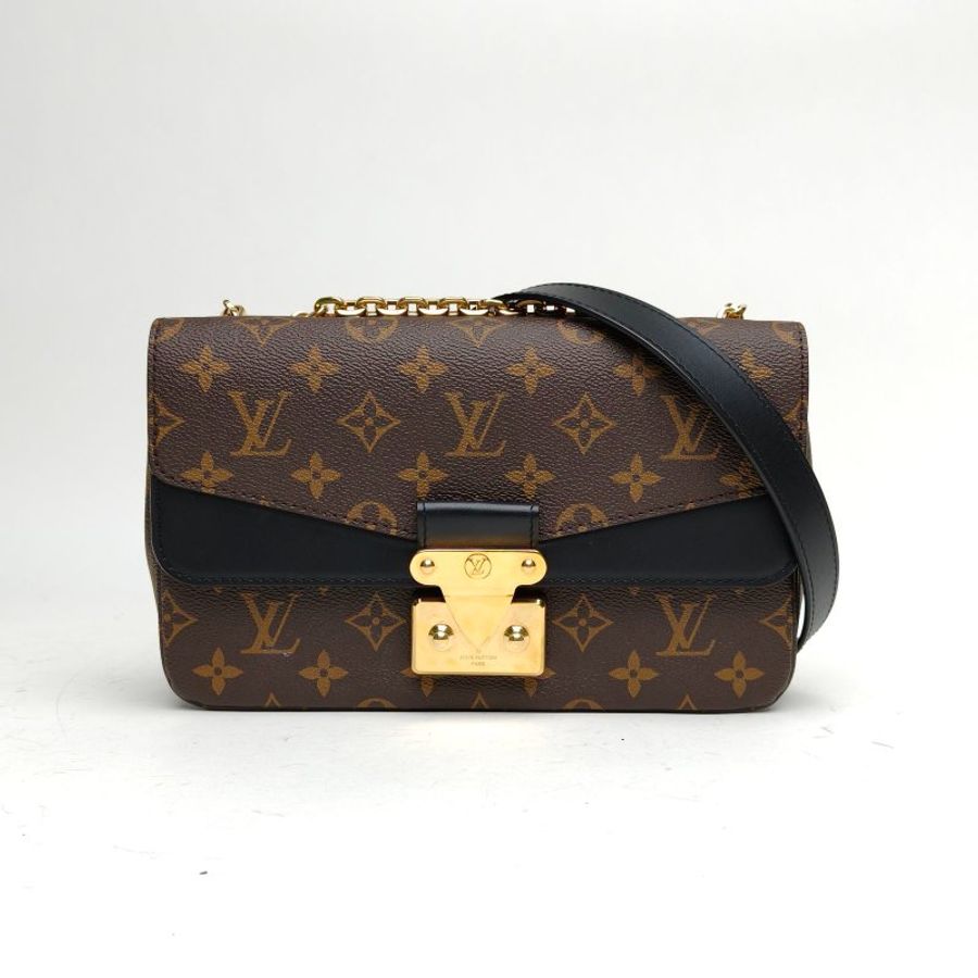 LOUIS VUITTON Marceau邮差包黑色PVC金扣芯片老花肩背包-0