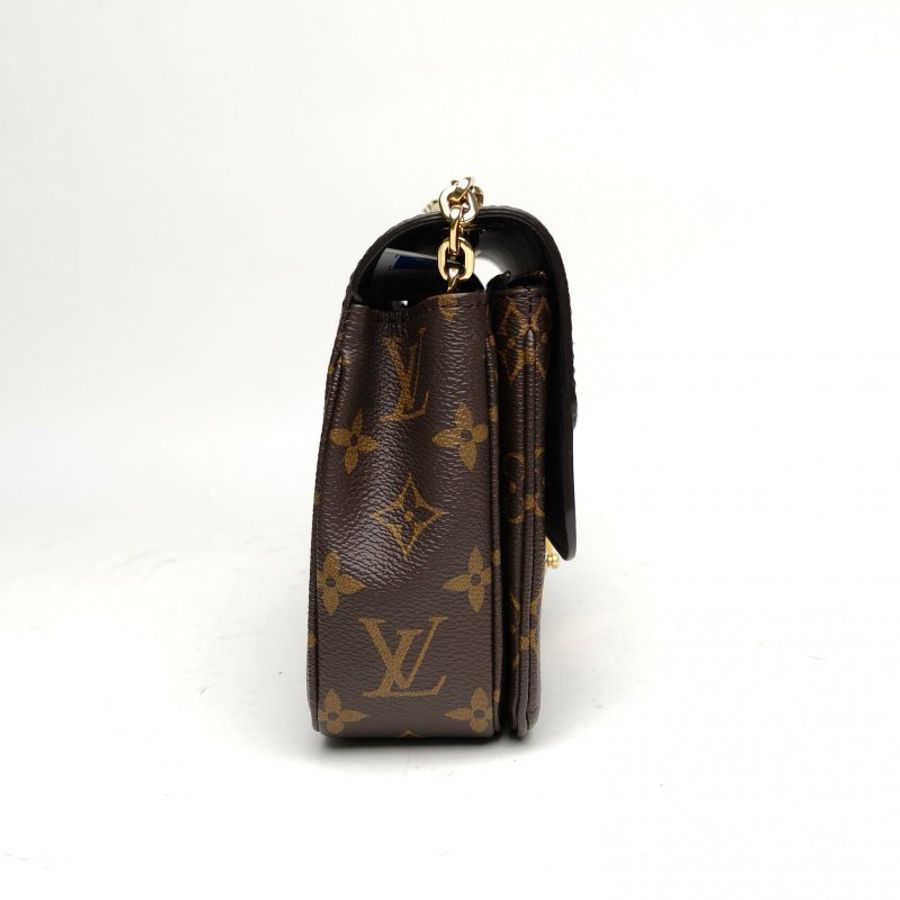 LOUIS VUITTON Marceau邮差包黑色PVC金扣芯片老花肩背包-3