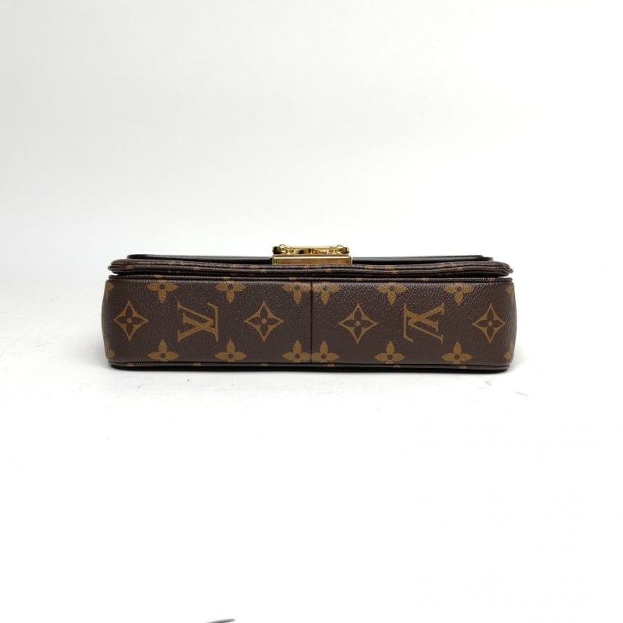 LOUIS VUITTON Marceau邮差包黑色PVC金扣芯片老花肩背包-4