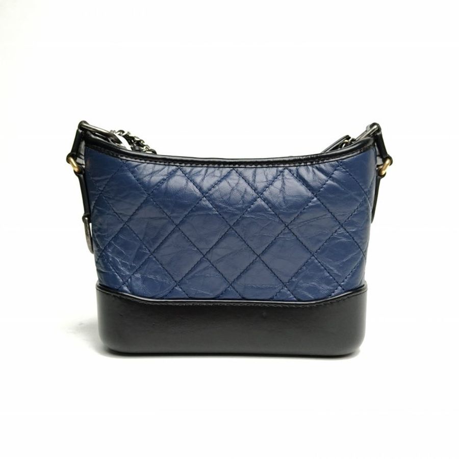 CHANEL GABRIELLE流浪小号拼色牛皮27开金银扣肩背包-2
