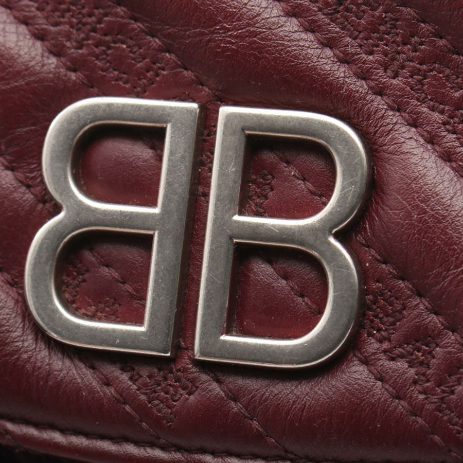 BOTTEGA VENETA BB 圓形鏈條單肩包,波爾多紅皮革,二手女士款,附五金配件-4
