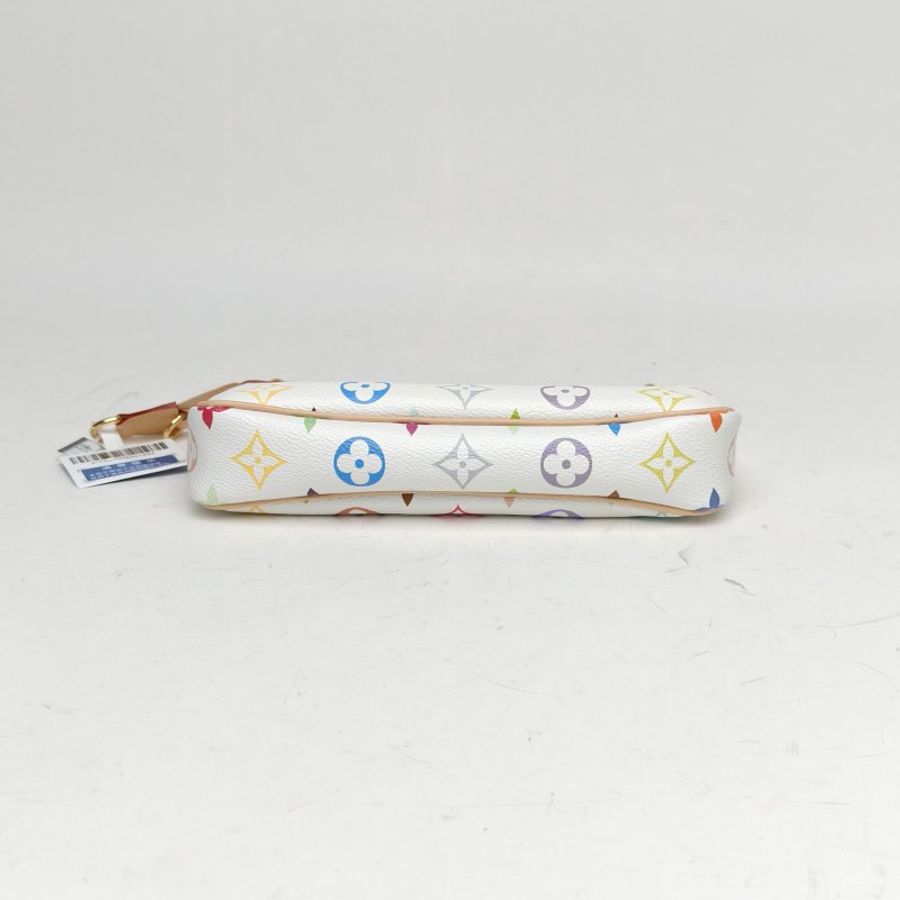 LOUIS VUITTON Pochette大麻将包村上隆联名白三彩PVC金扣芯片肩背包-4