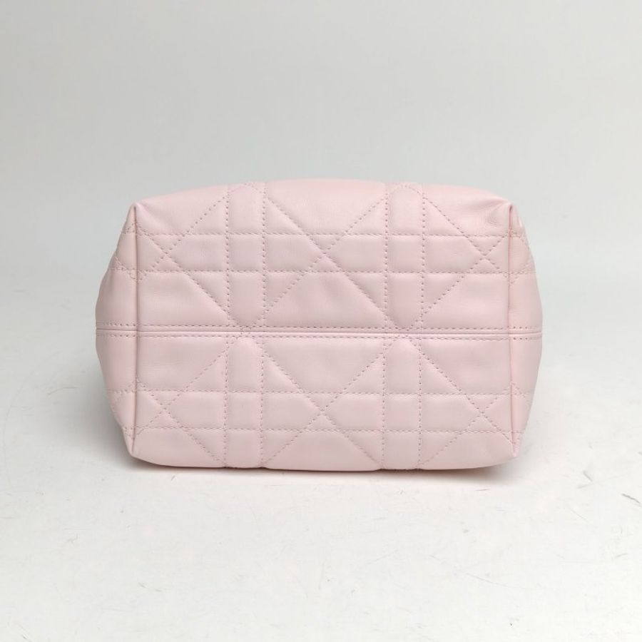 DIOR Toujours竖版小号16粉色牛皮金扣肩背包-4