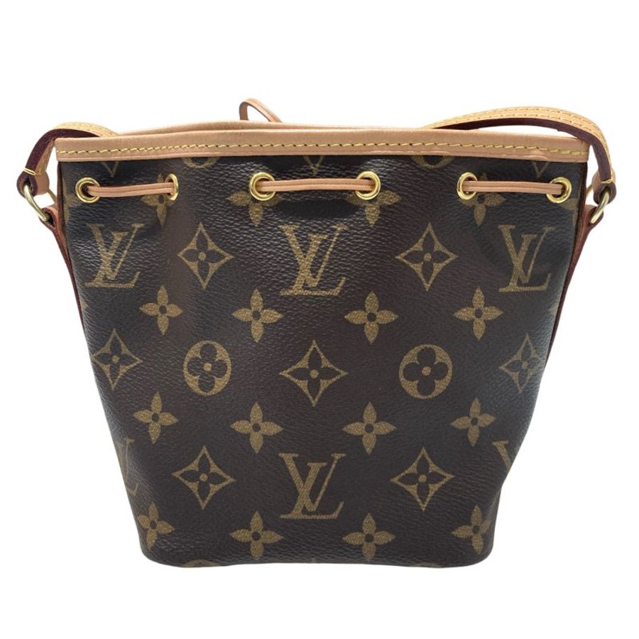 LOUIS VUITTON 路易威登 NANO NOÉ 深棕色 帆布 金扣-1