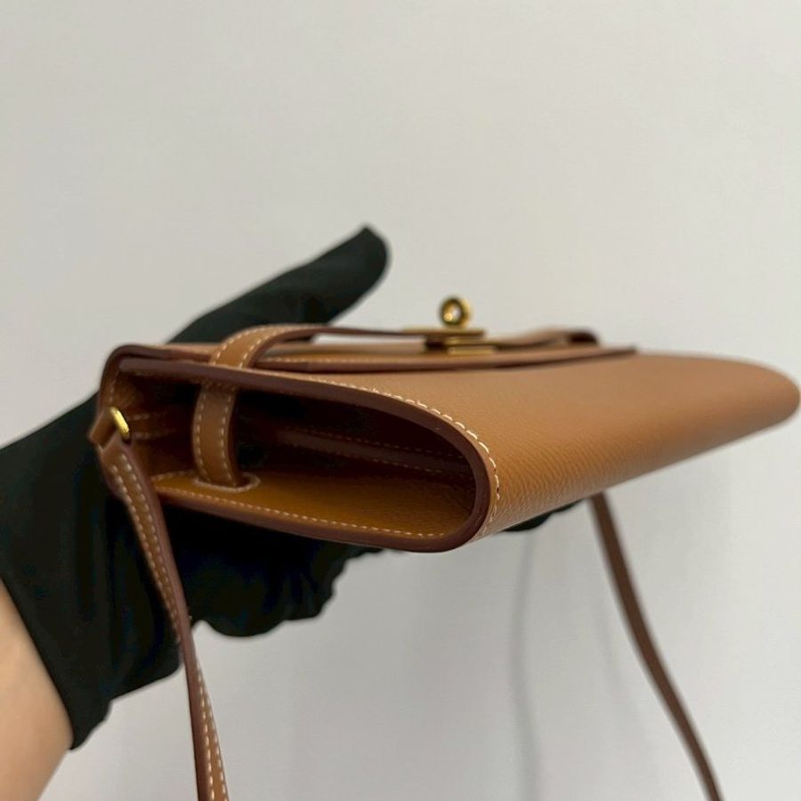 Hermes Kelly to go金棕金 U刻 Epsom皮-11
