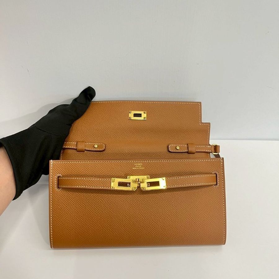Hermes Kelly to go金棕金 U刻 Epsom皮-14