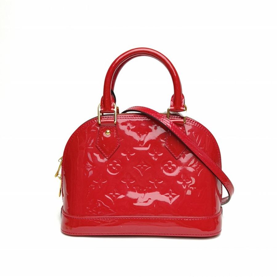 LOUIS VUITTON ALMA贝壳包BB23.5玫红漆皮2013肩背包-0
