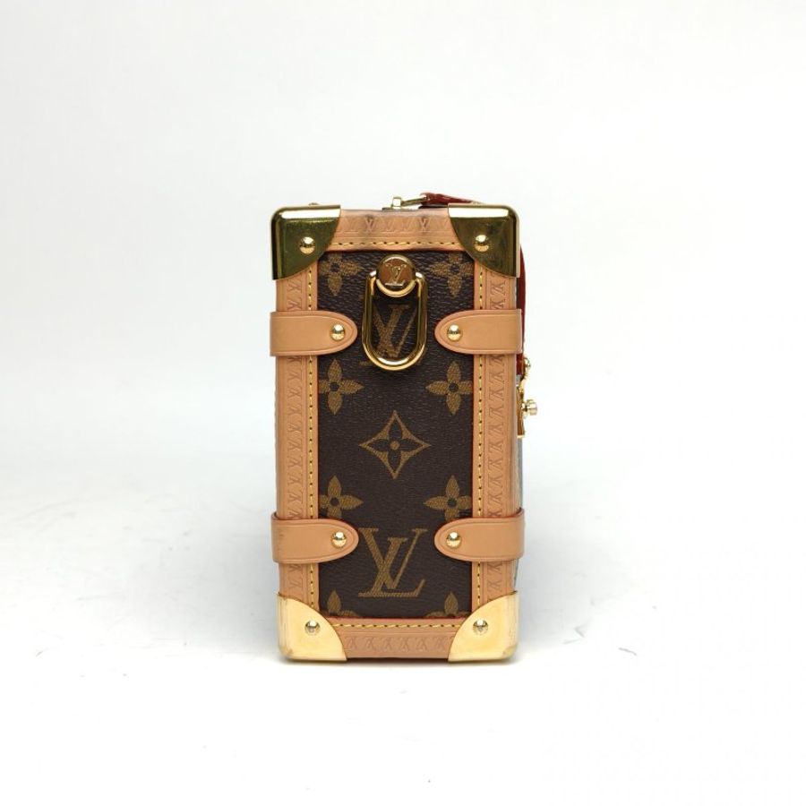 LOUIS VUITTON SideTrunk软盒子包小号老花PVC芯片肩背包-3