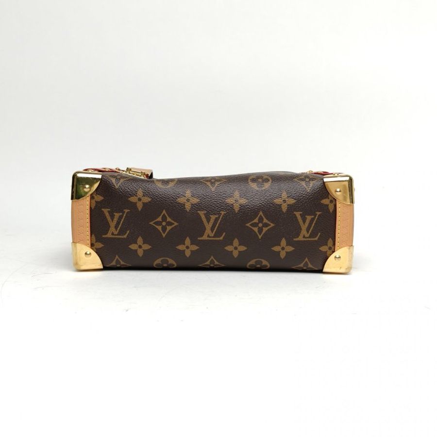 LOUIS VUITTON SideTrunk软盒子包小号老花PVC芯片肩背包-4