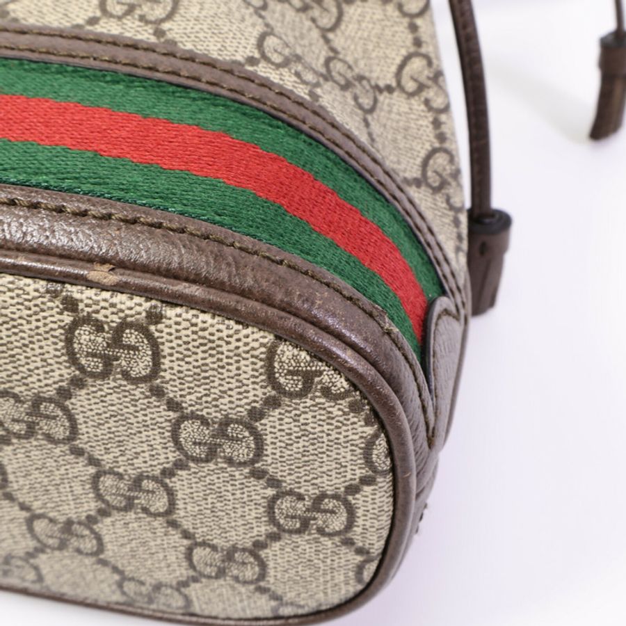 GUCCI 塗層帆布Ophidia Mini Bucket肩背袋-9