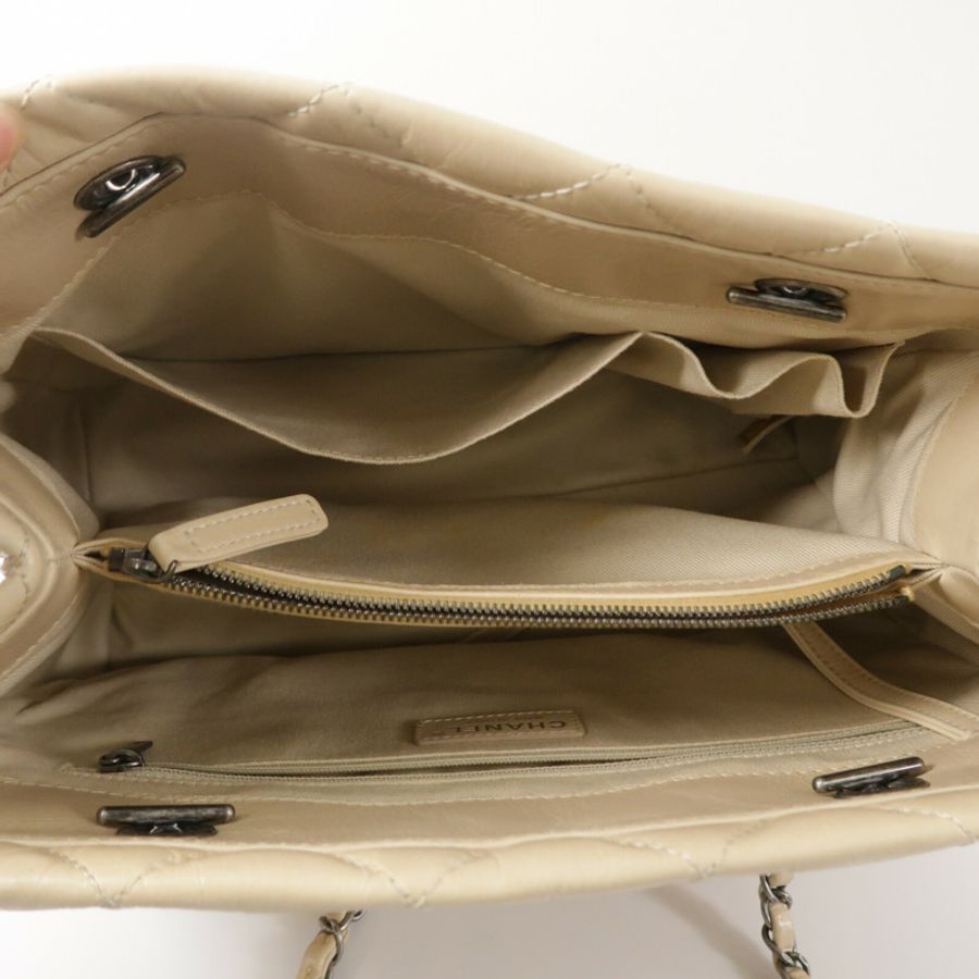 CHANEL 牛皮皮革Tote Bag鏈帶手挽袋-4