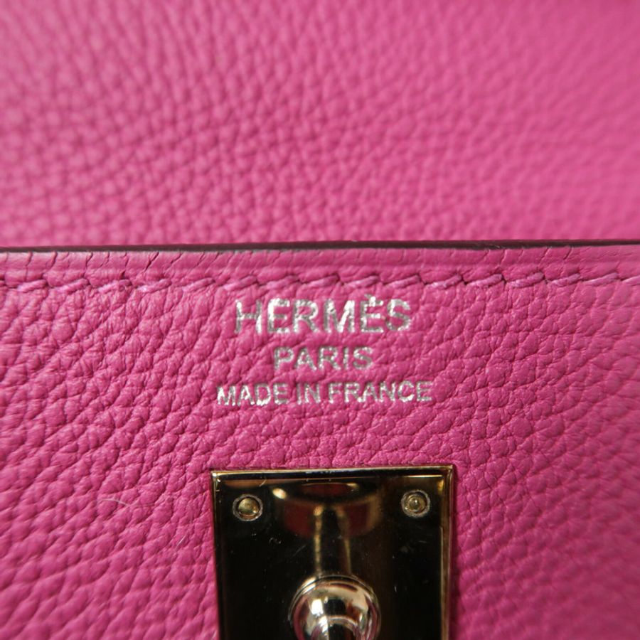 HERMES Togo皮革Kelly 25手挽肩背兩用袋Rose Purple-5