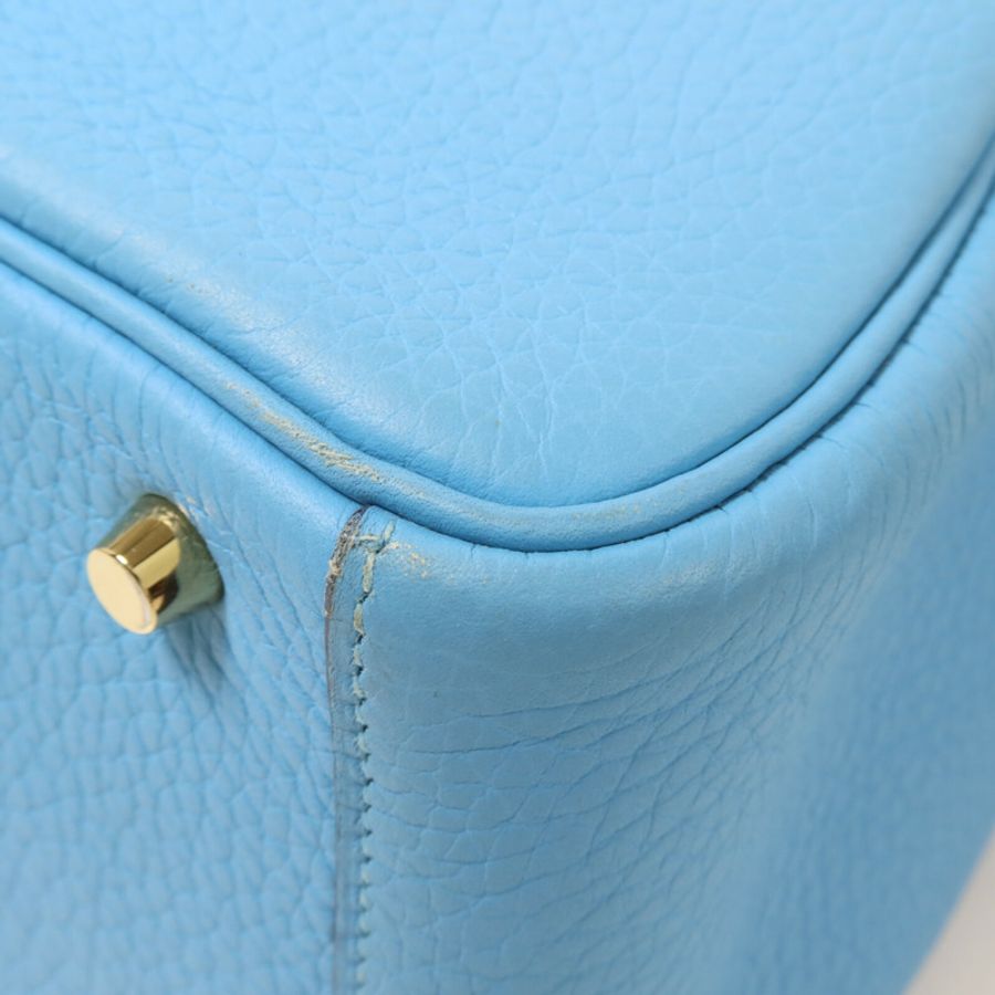 HERMES Clemence皮革Mini Lindy手挽肩背兩用袋Bleu Du Nord-11
