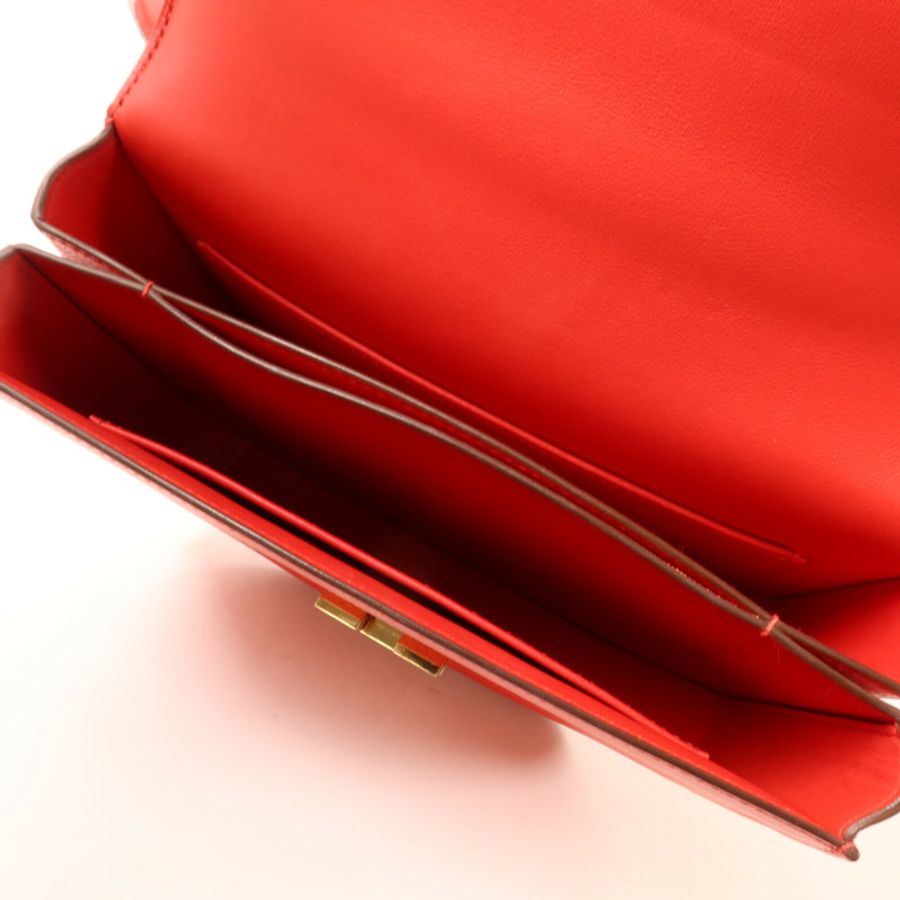 HERMES Epsom皮革Mosaique AU 24 Bag肩背袋Rouge Casaque-4