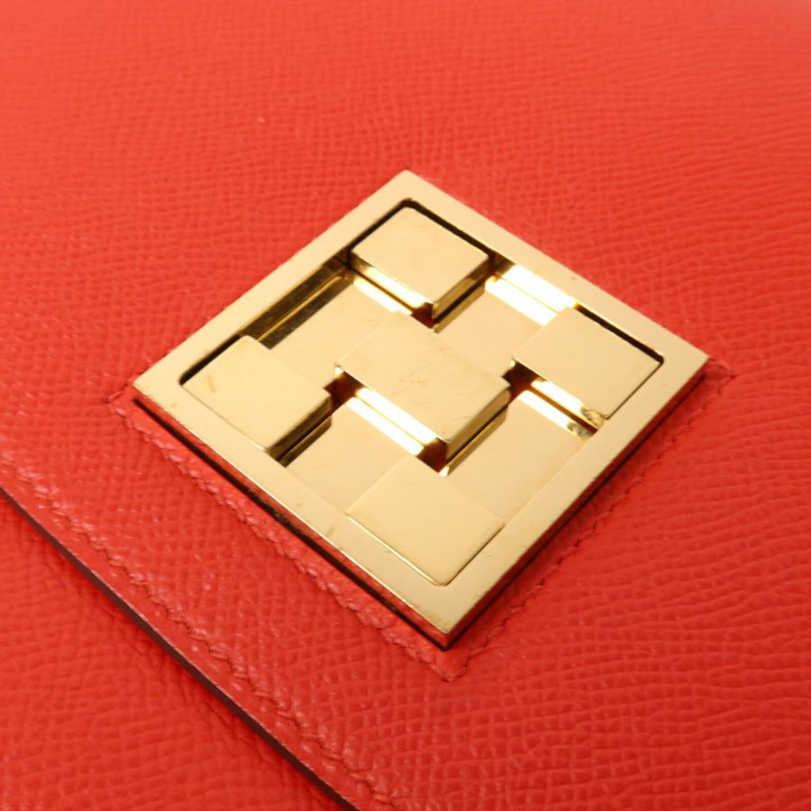 HERMES Epsom皮革Mosaique AU 24 Bag肩背袋Rouge Casaque-9