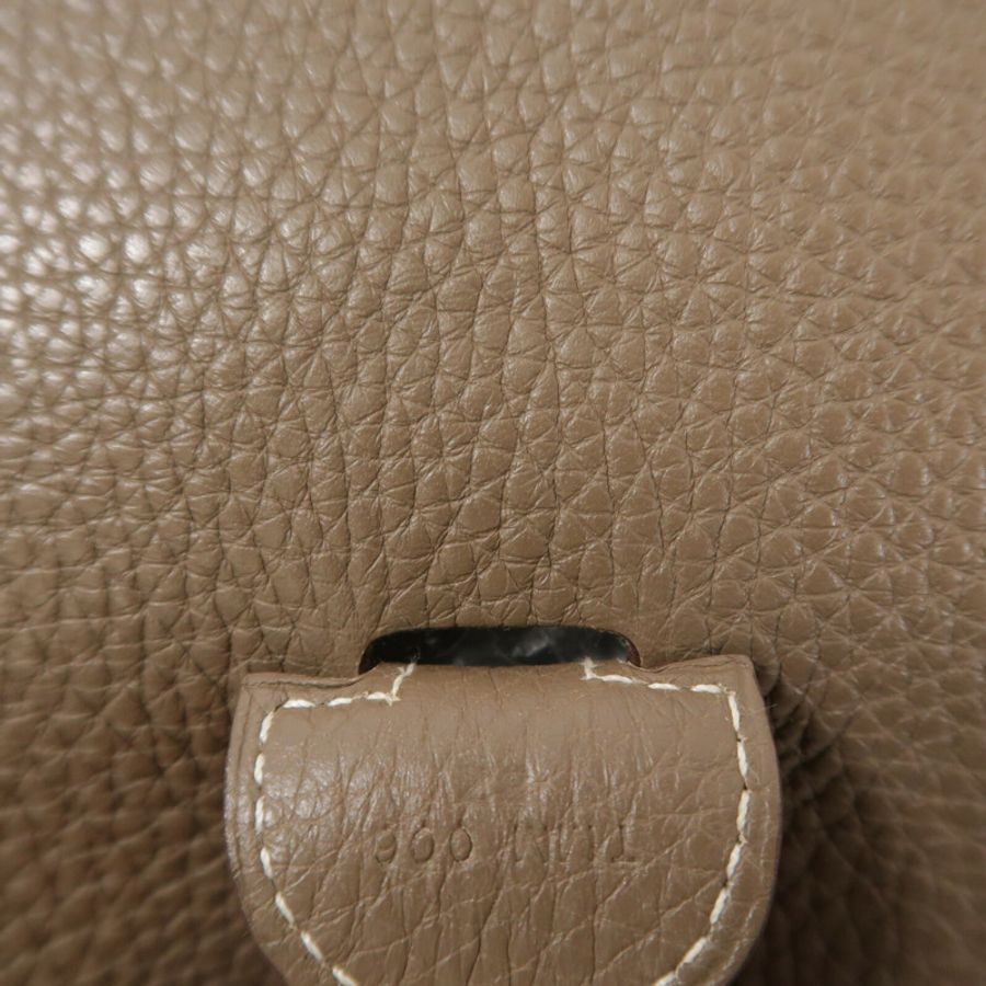 HERMES Clemence皮革Evelyne GM肩背袋Etoupe-7