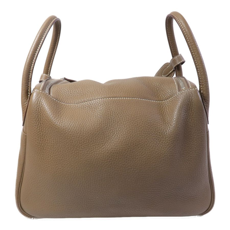HERMES Clemence皮革Lindy 30手挽肩背兩用袋Etoupe-1