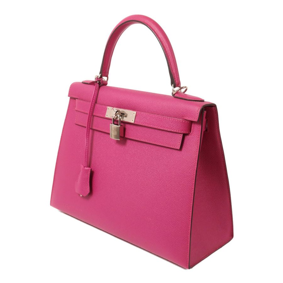 HERMES Epsom皮革Kelly 28手挽肩背兩用袋Rose Purple-2