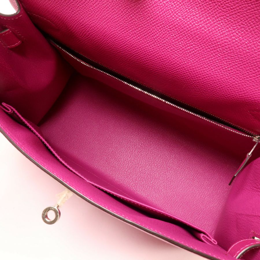 HERMES Epsom皮革Kelly 28手挽肩背兩用袋Rose Purple-4