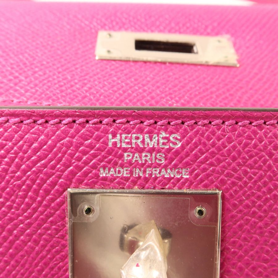 HERMES Epsom皮革Kelly 28手挽肩背兩用袋Rose Purple-5