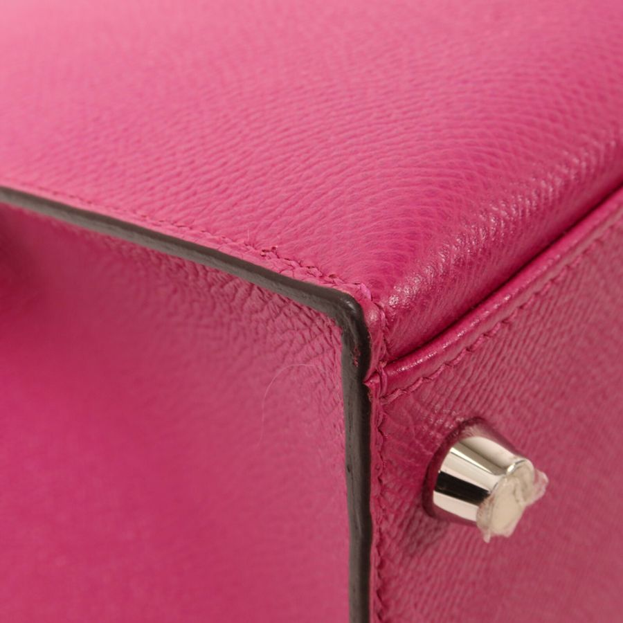 HERMES Epsom皮革Kelly 28手挽肩背兩用袋Rose Purple-10