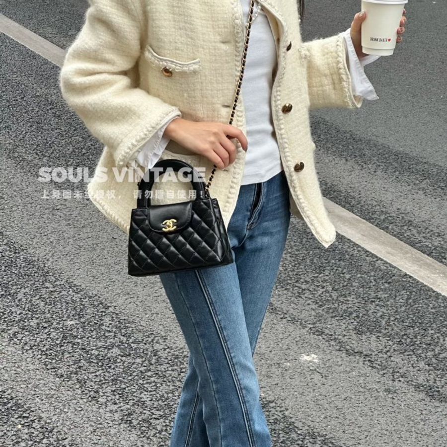 Chanel Mini Kelly 黑金晶片款-3