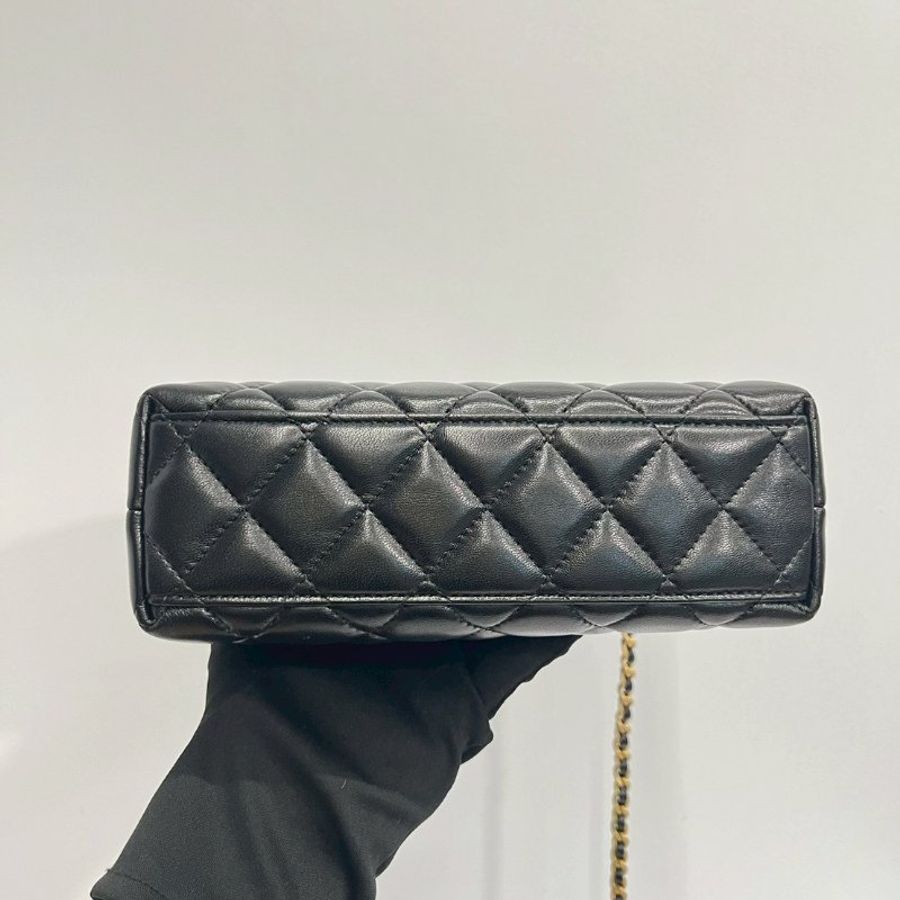 Chanel Mini Kelly 黑金晶片款-7