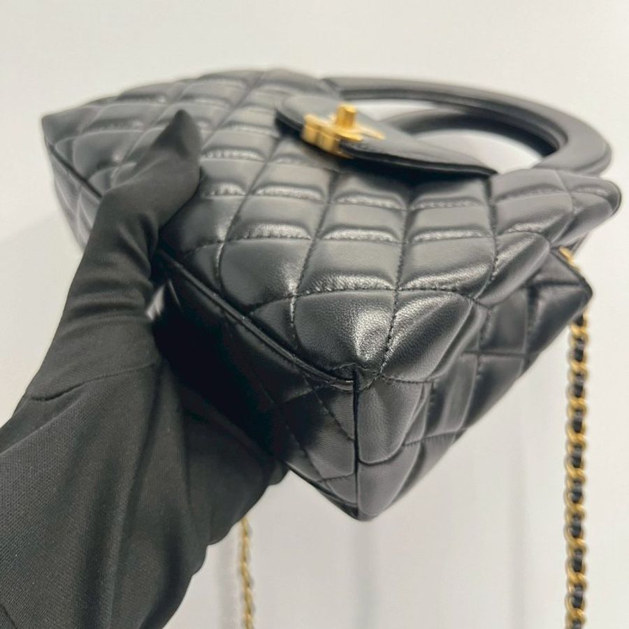 Chanel Mini Kelly 黑金晶片款-11