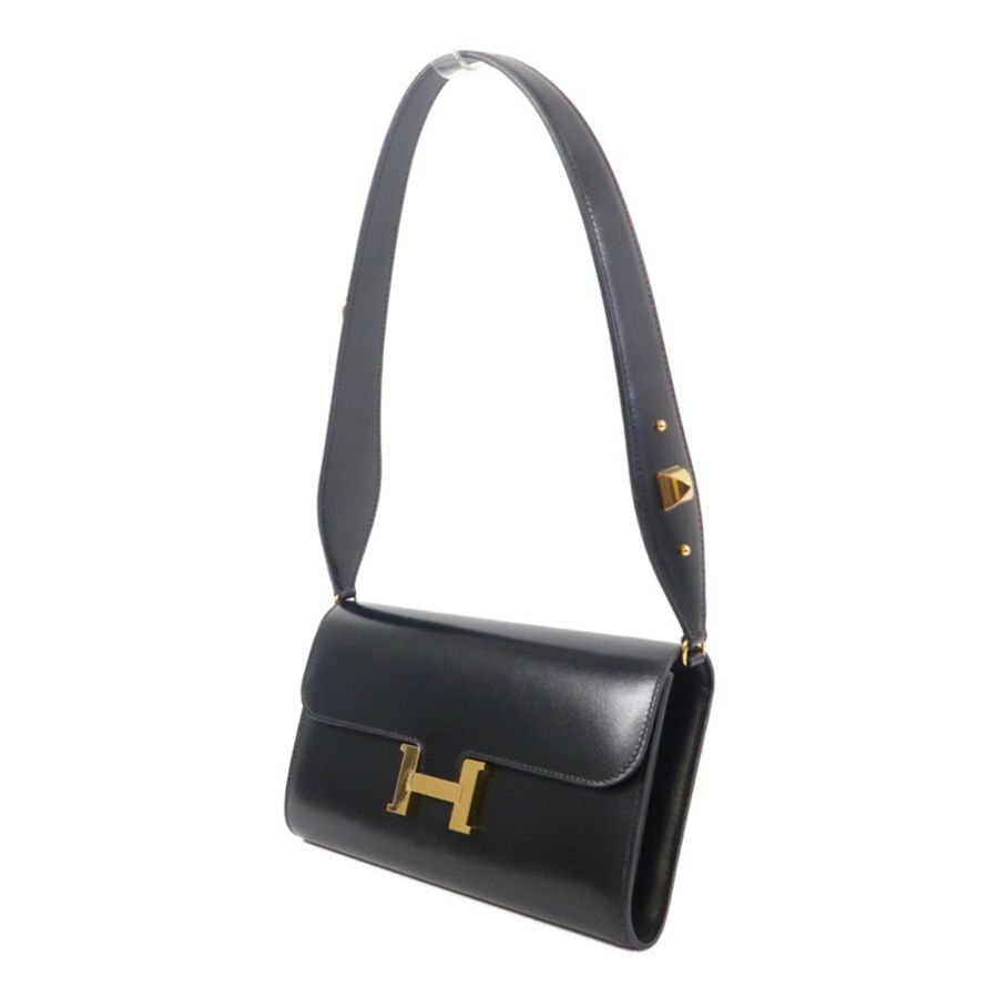 HERMES Box Calf皮革Constance To Go Rock肩背袋Noir-2