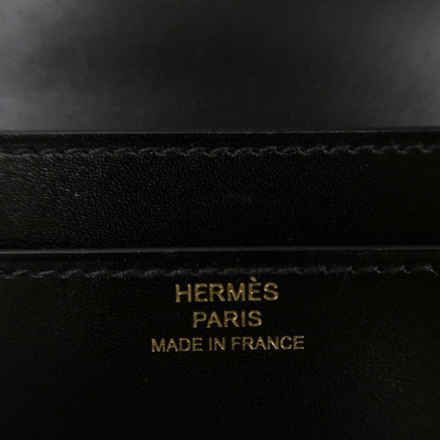 HERMES Box Calf皮革Constance To Go Rock肩背袋Noir-6