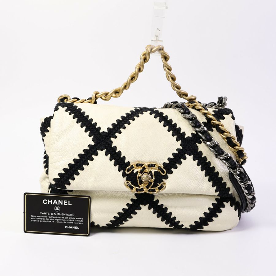 CHANEL 牛皮皮革Chanel 19 Small手挽肩背兩用袋-8