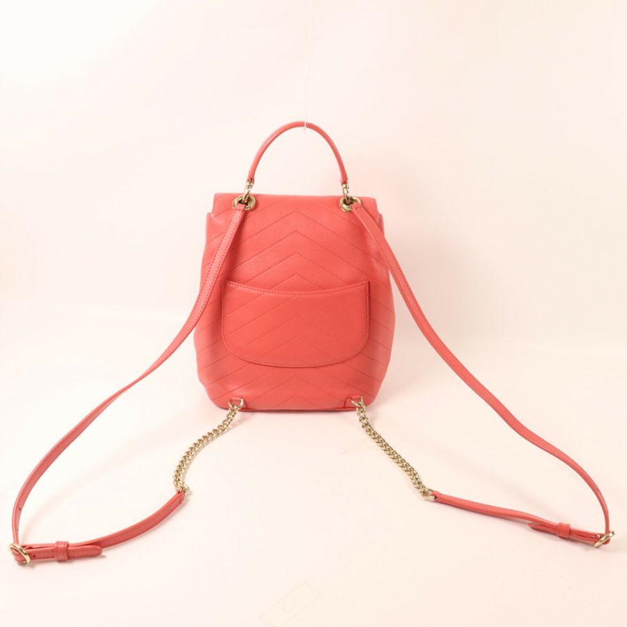 CHANEL 牛皮皮革Backpack鏈帶背包-7