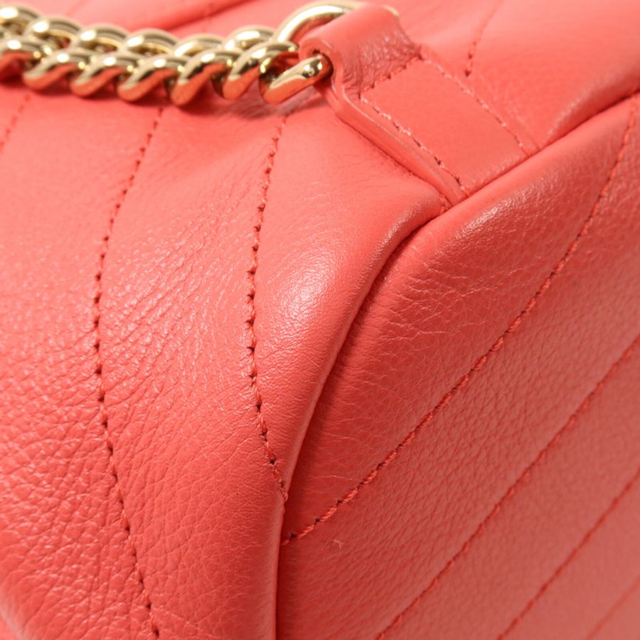 CHANEL 牛皮皮革Backpack鏈帶背包-10