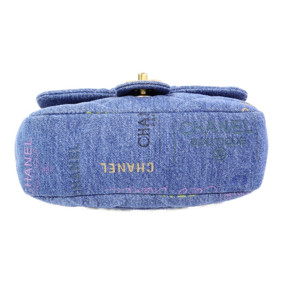 CHANEL 牛仔布Chain Shoulder Bag鏈帶肩背袋-3