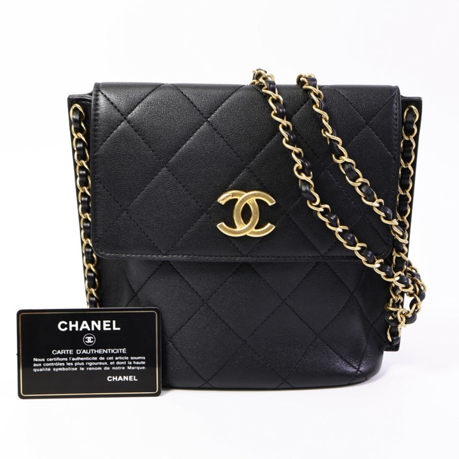 CHANEL 牛皮皮革Chain Shoulder Bag鏈帶肩背袋-9