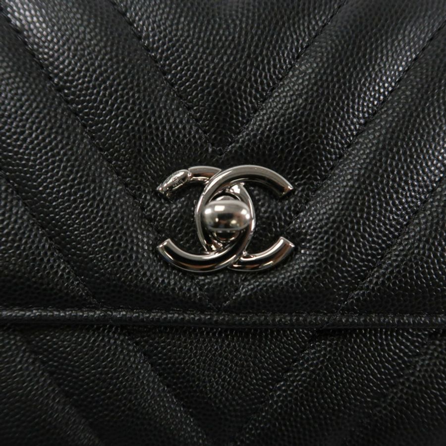 CHANEL 牛皮皮革Coco Handle手挽肩背兩用袋-5