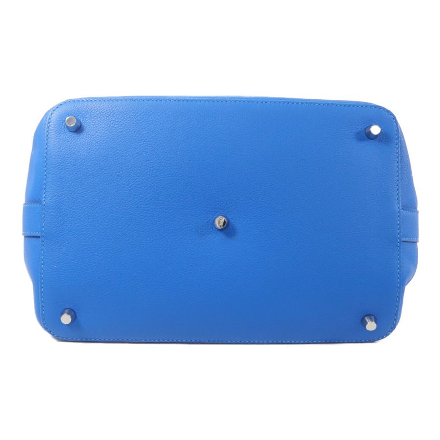 HERMES Evercolor皮革Toolbox 26手挽肩背兩用袋Blue Hydra-3