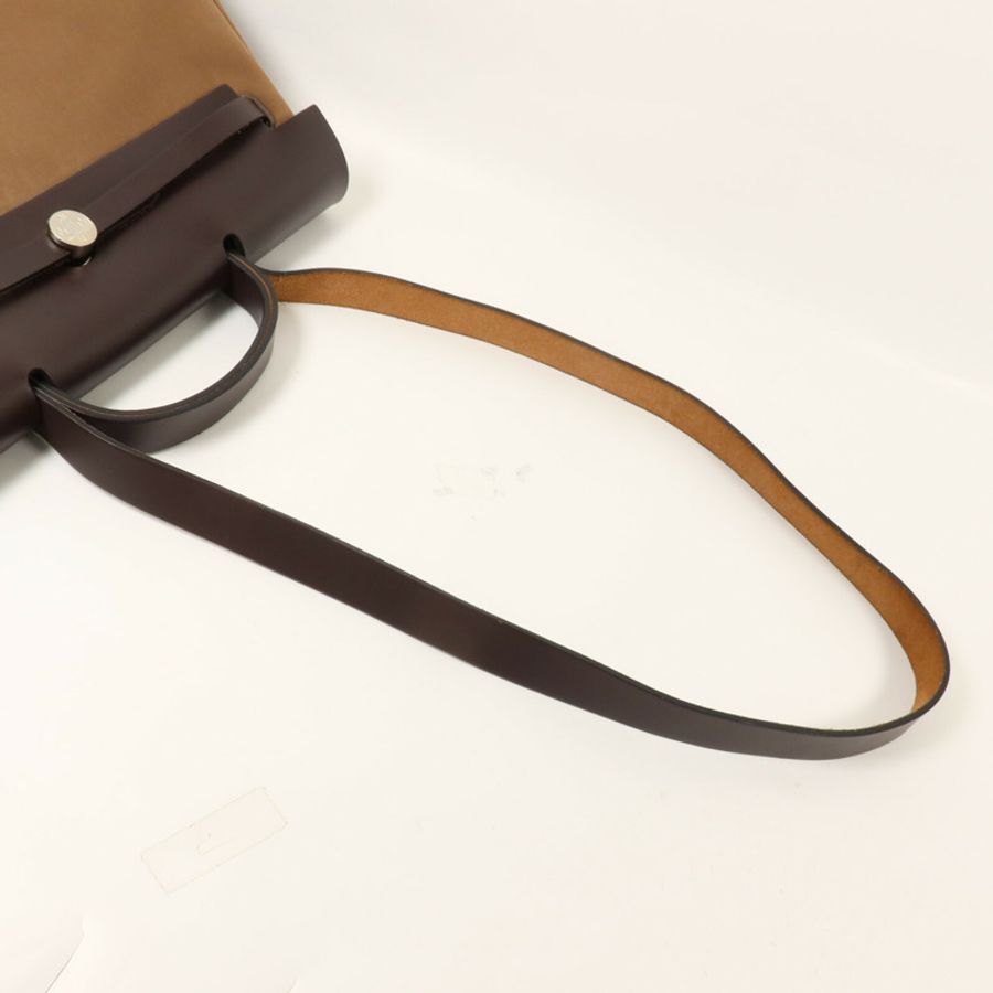 HERMES 帆布Herbag MM手挽肩背兩用袋Etoupe-7