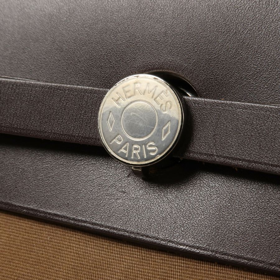HERMES 帆布Herbag MM手挽肩背兩用袋Etoupe-8