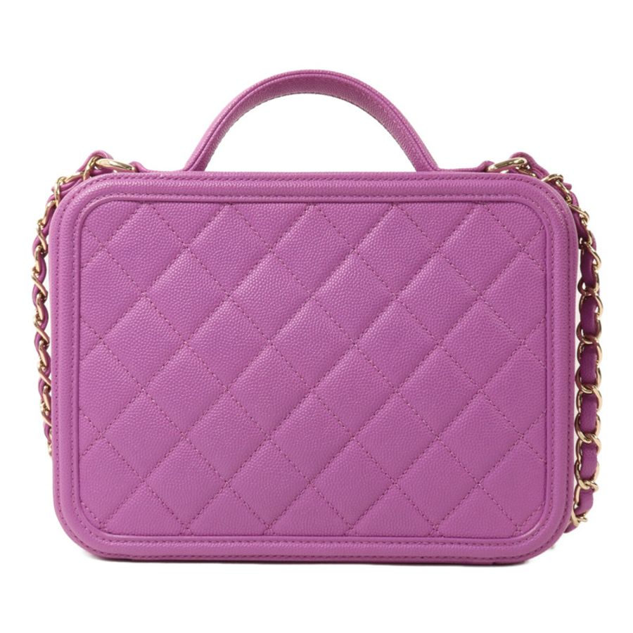 CHANEL 牛皮皮革Vanity Case鏈帶手挽肩背兩用袋-1