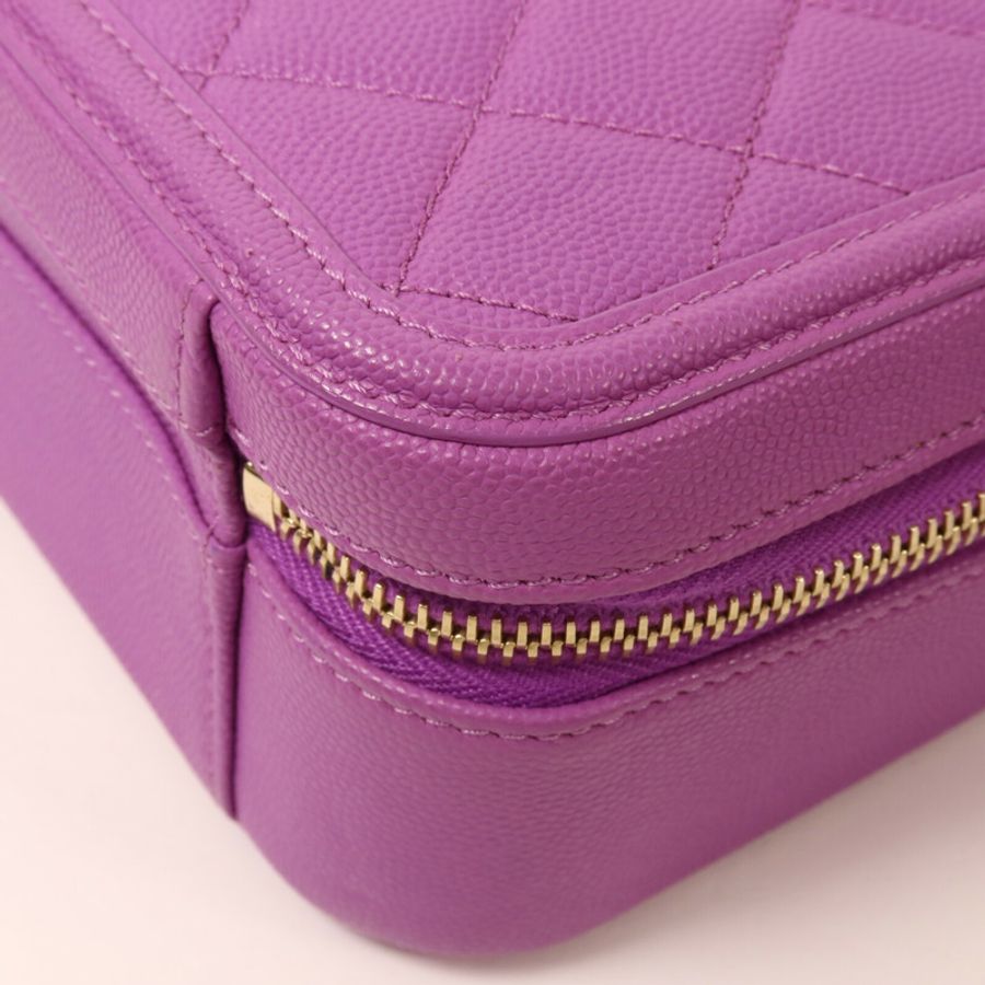 CHANEL 牛皮皮革Vanity Case鏈帶手挽肩背兩用袋-12